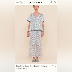 Piyama Penelope Sleep Set Floret Blue
